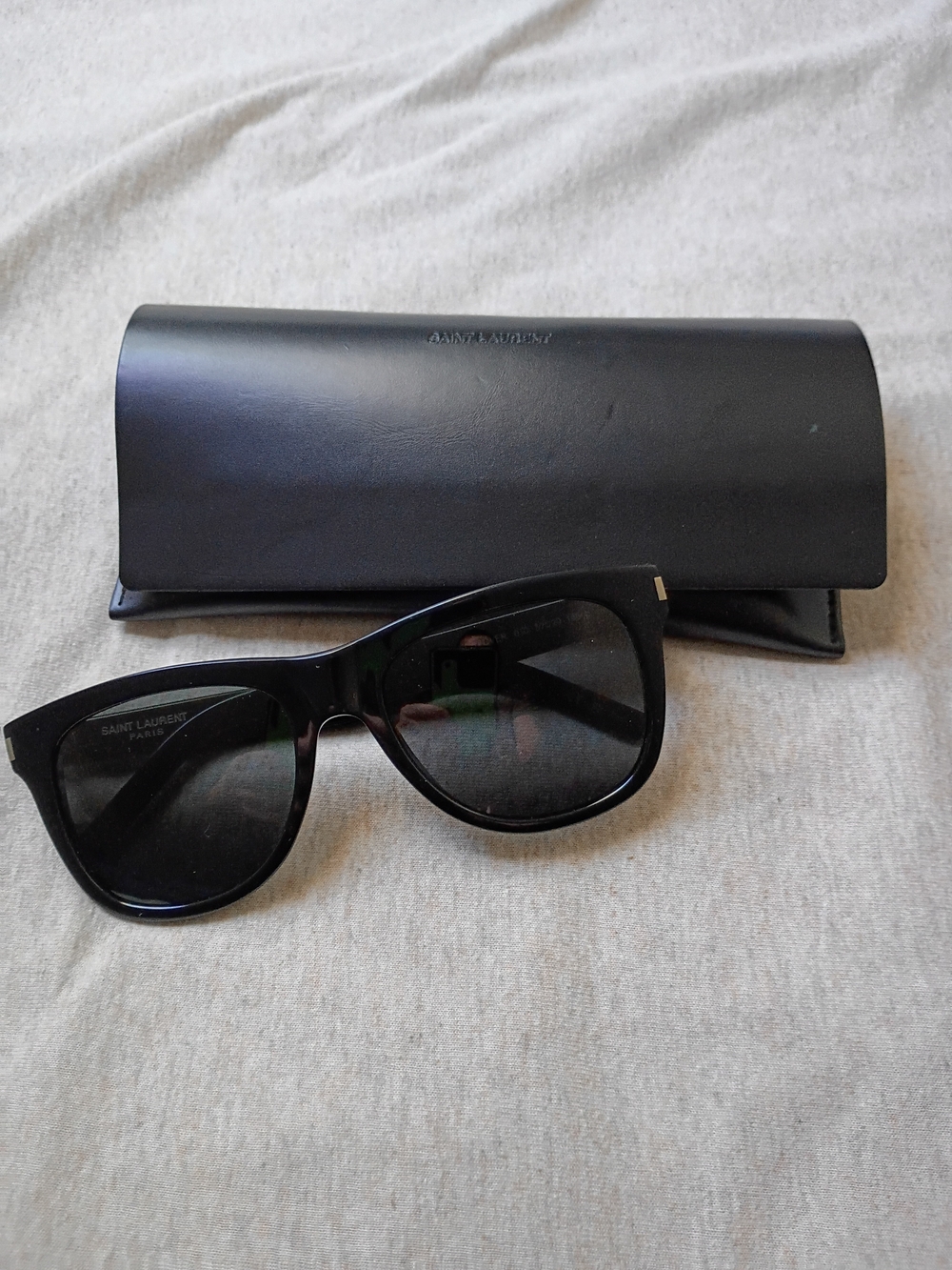 Saint Laurent Black Cat-Eye Sunglasses with Black Case